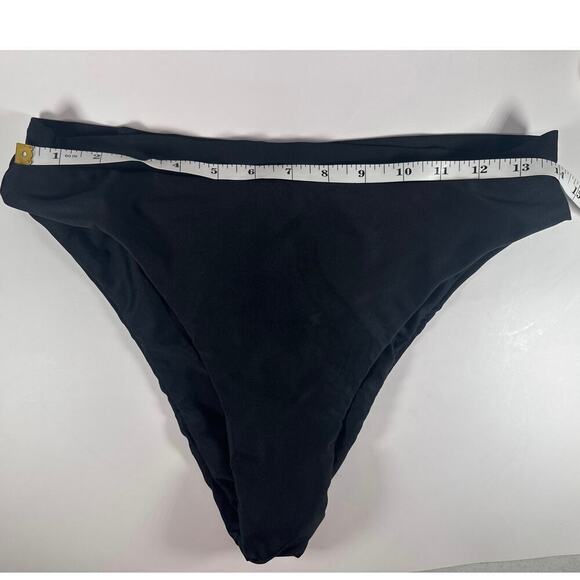 Black High Waisted Bikini Swim Bottoms Women's Large L - Picture 6 of 7